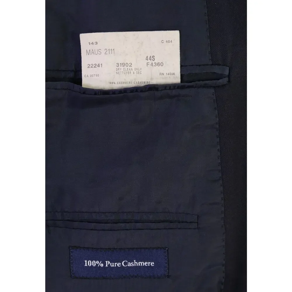 Maus & Hoffman Navy Blue 100% Cashmere 2-Btn Blazer Jacket 44S